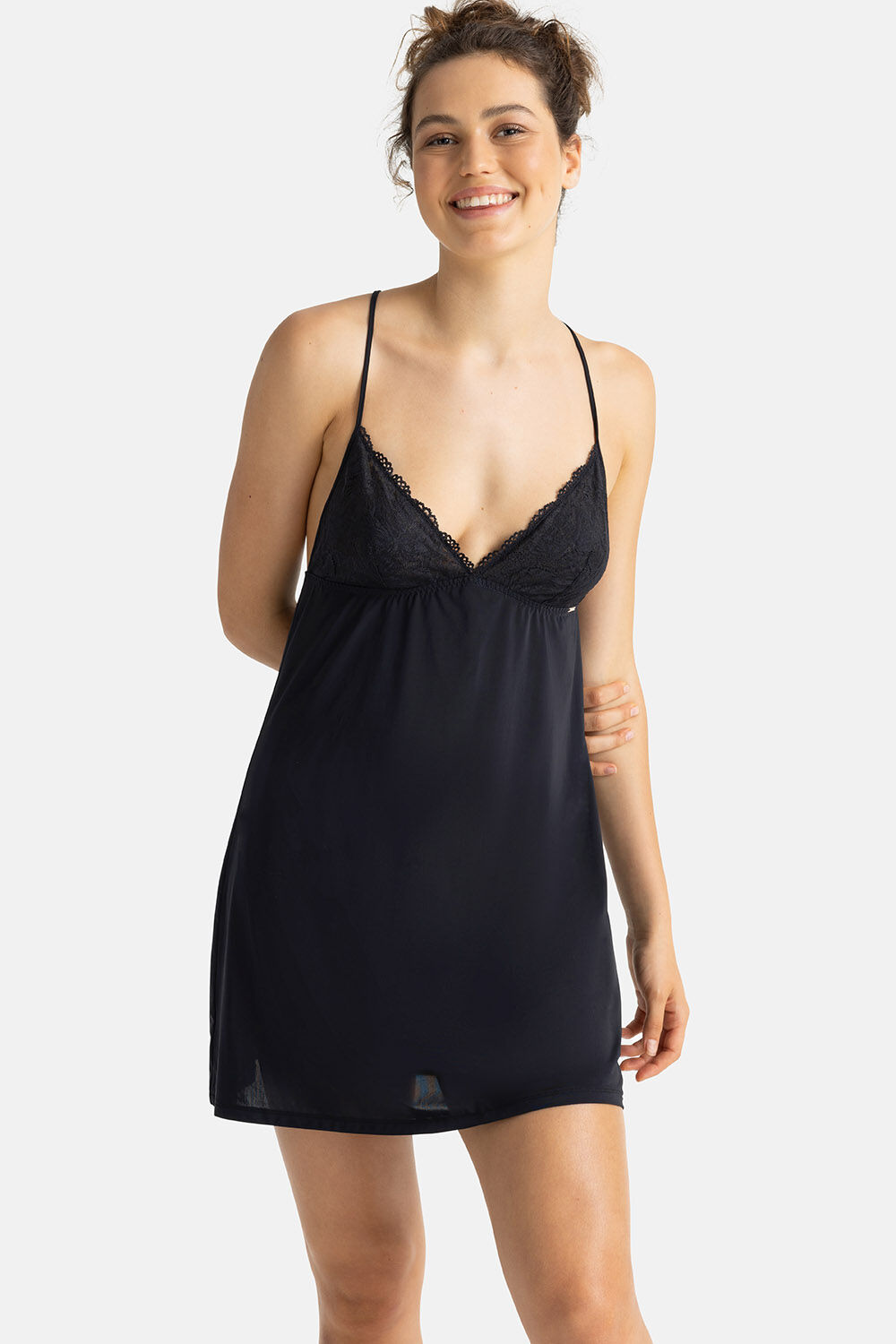 DORINA Women’s Black Lace Stylish Slip Dress, Size: 16