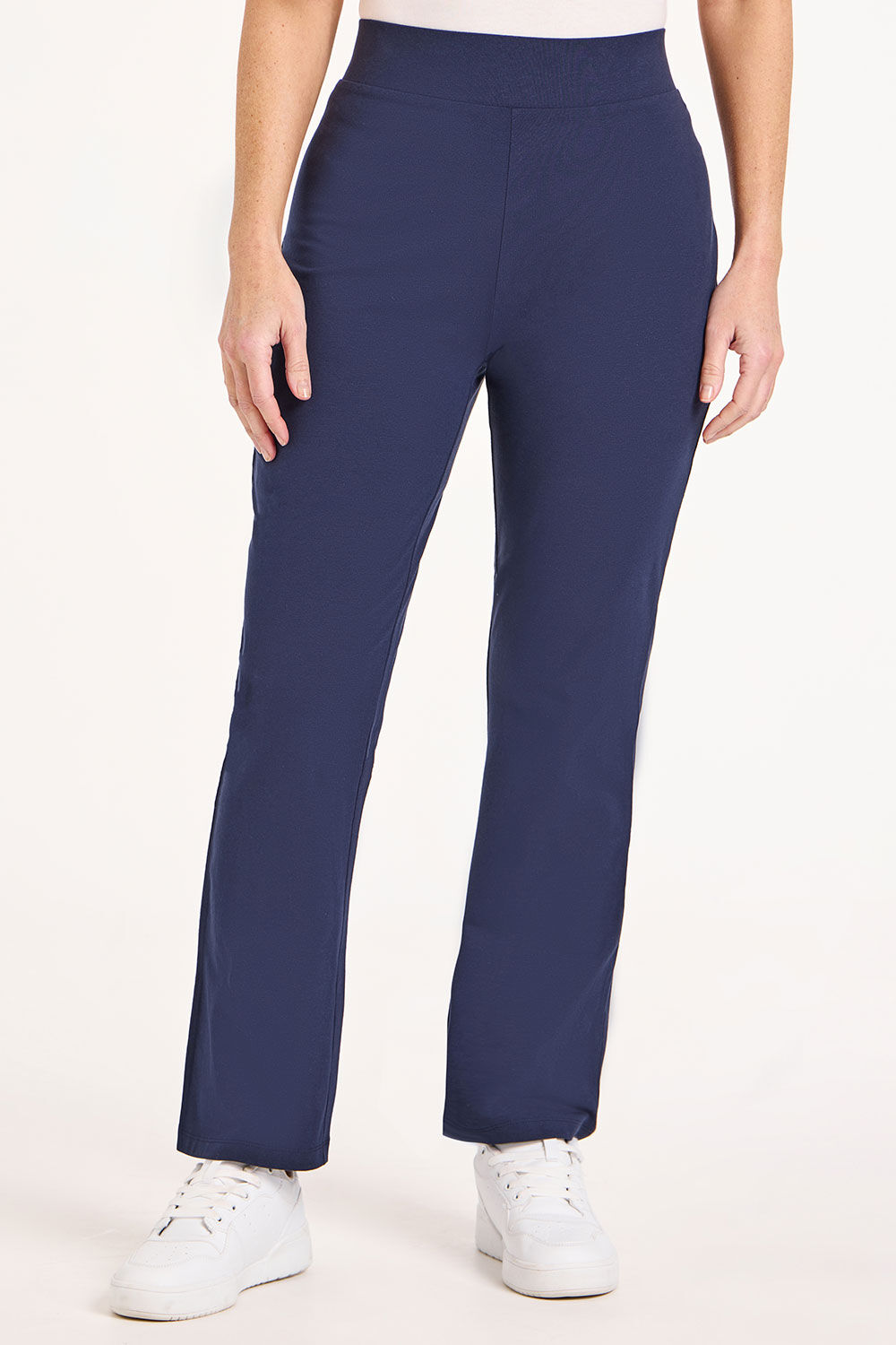 Bonmarche Navy Short Yoga Pants - Blue - Size 16