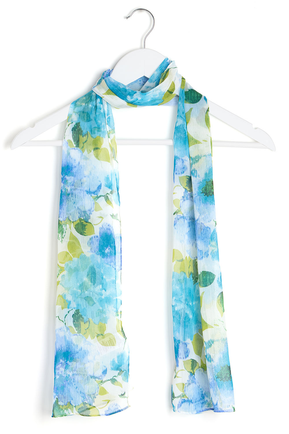 Bonmarche Teal and Green Floral Print Lightweight Scarf