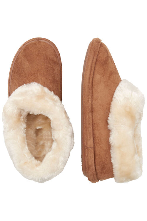 Fur Trim Boot Slipper