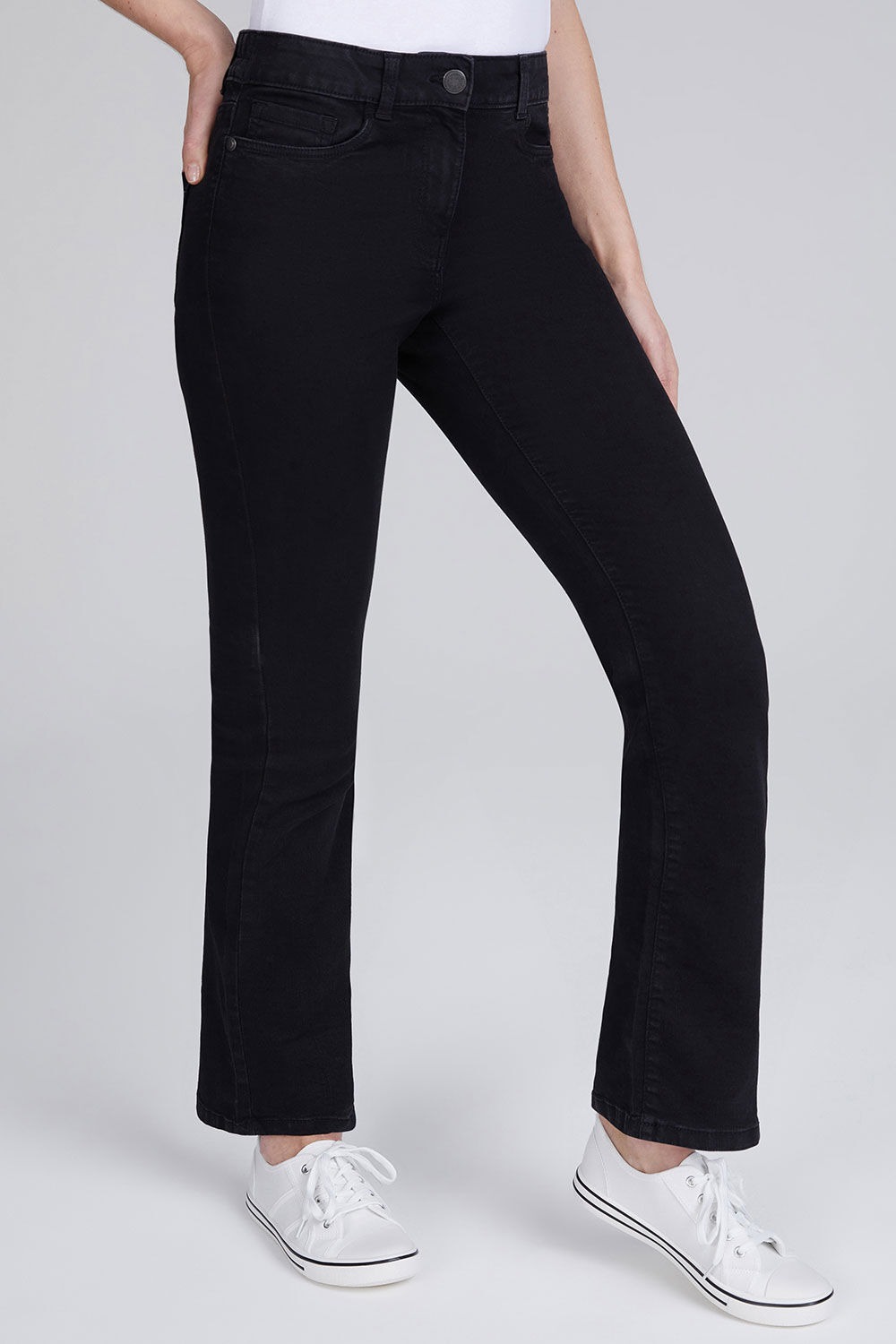 Bonmarche Betty Bootcut Jeans - Black, Size: 10