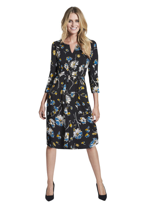 floral print 3 4 sleeve tea dress floral print 3 4 sleeve tea dress