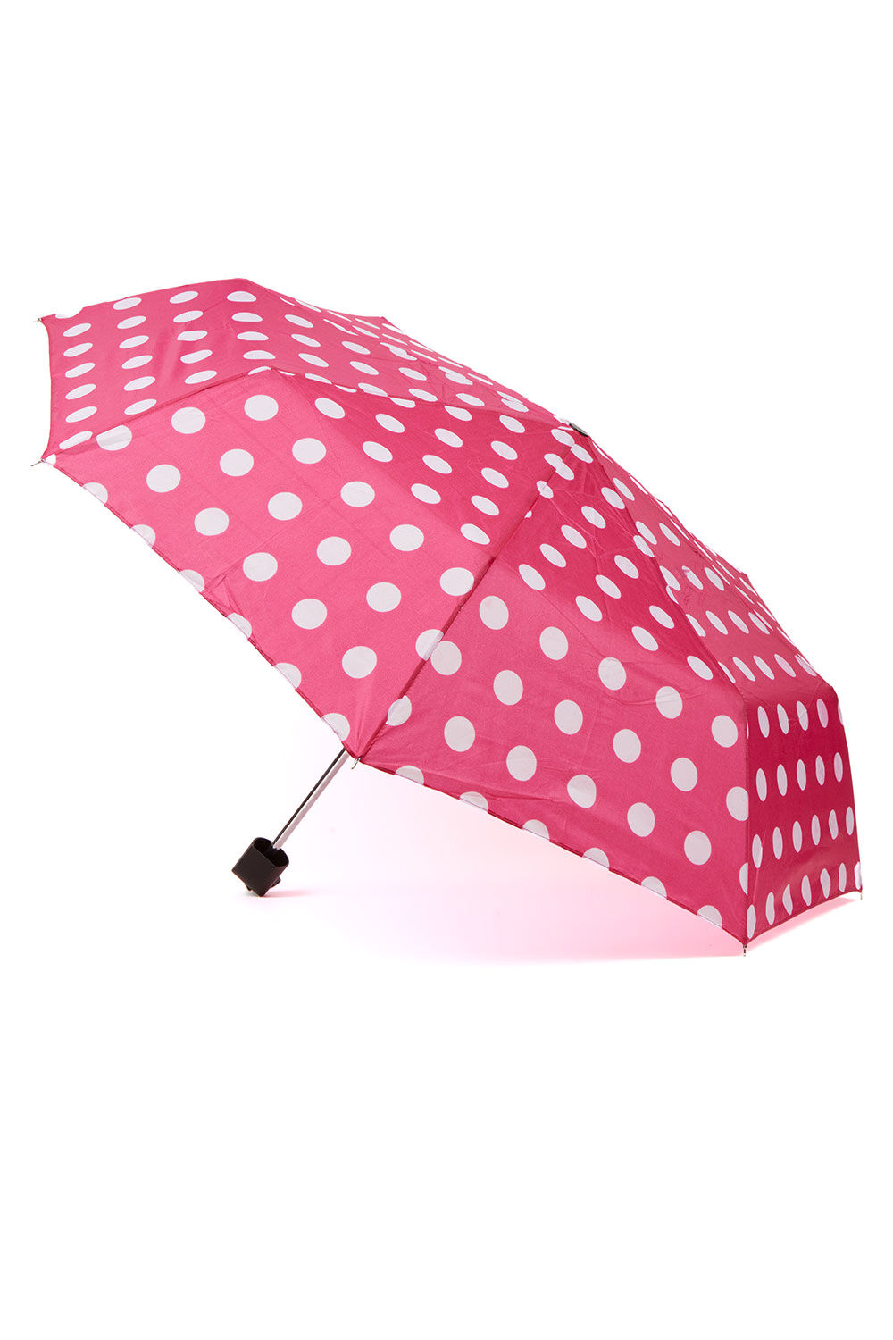 Bonmarche Pink/white Spot Design Umbrella, Size: One Size