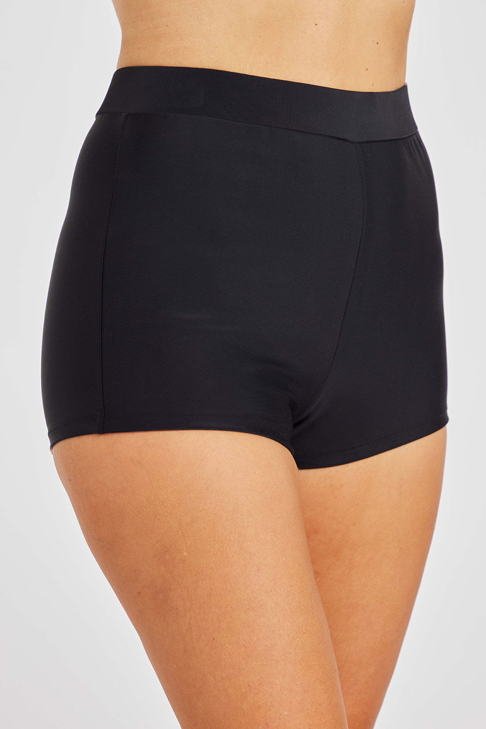 Bonmarche Black Swim Shorts With Waistband and Tummy Control, Size: 24