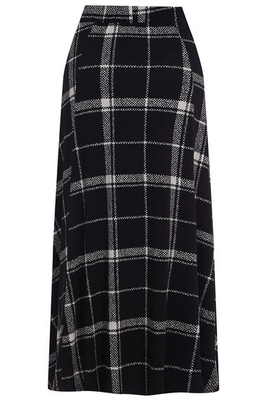 Checked Print Midi Jersey Skirt with Pocket Detail | Bonmarché