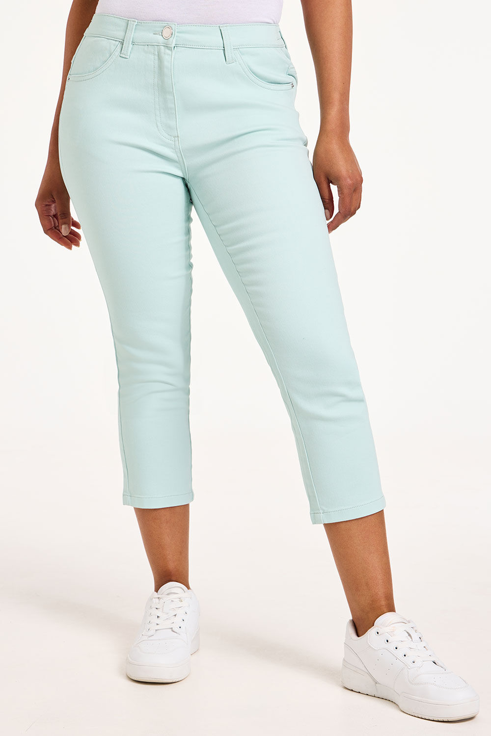 Bonmarche Mint The Sara Coloured Cropped Jeans, Size: 28