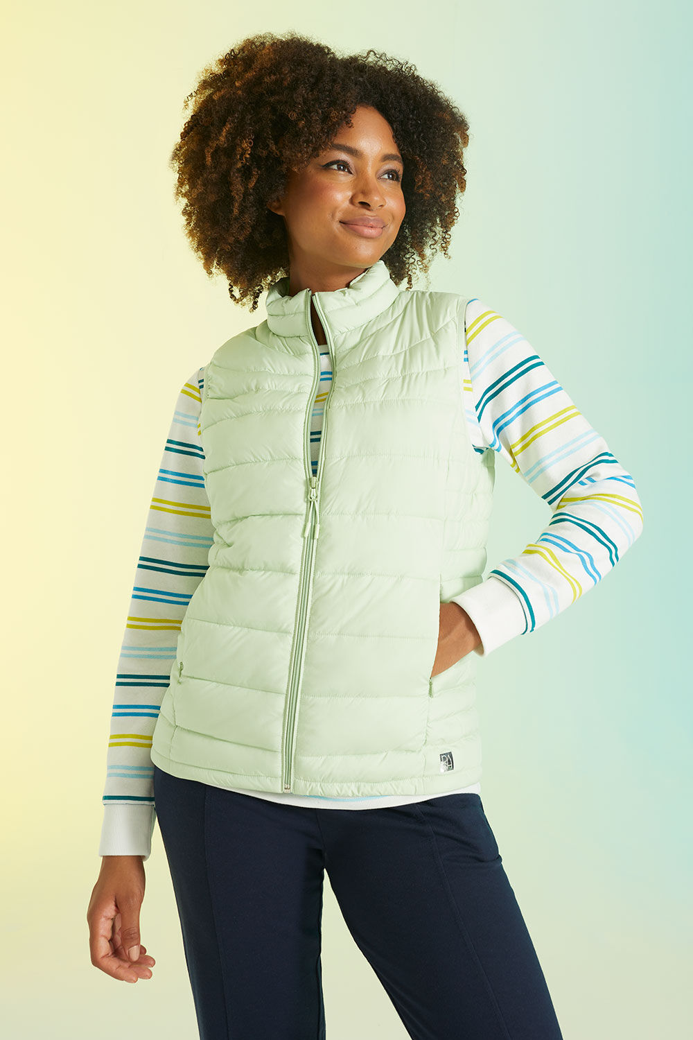 Dash Lime - Quilted Gilet With Pockets, Size: 16
