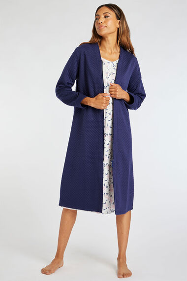 Diamond Quilted Robe with Zip Through Fastening | Bonmarché