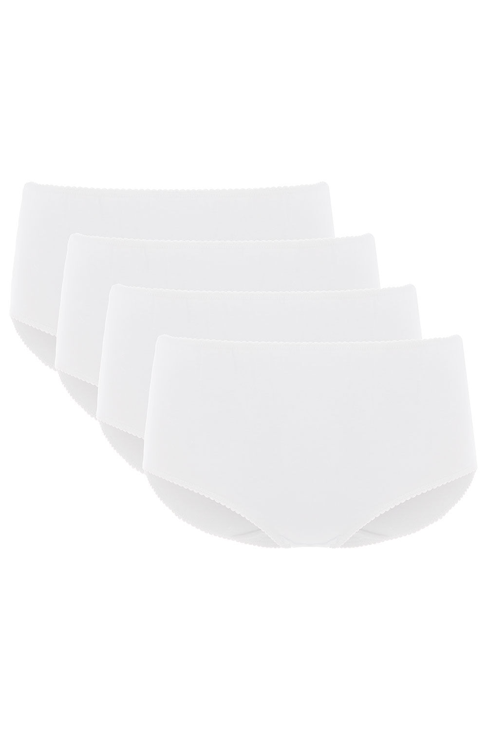 Bonmarche White 4 Pack Plain Full Briefs, Size: 21