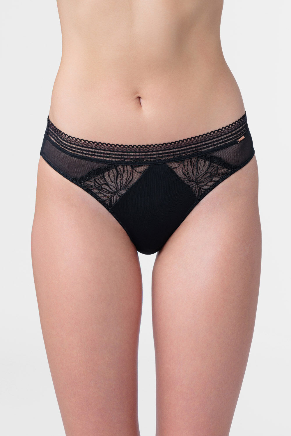 DORINA Women’s Black Lace Stylish Brazilian Briefs, Size: 14