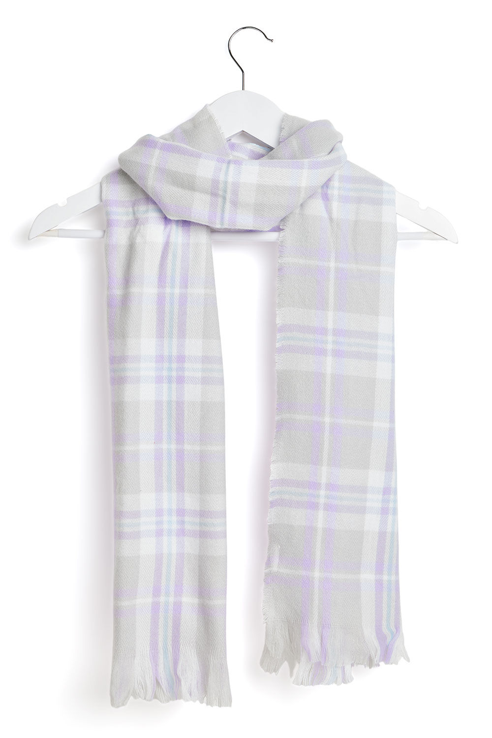 Bonmarche Grey Checked Scarf, Size: One Size