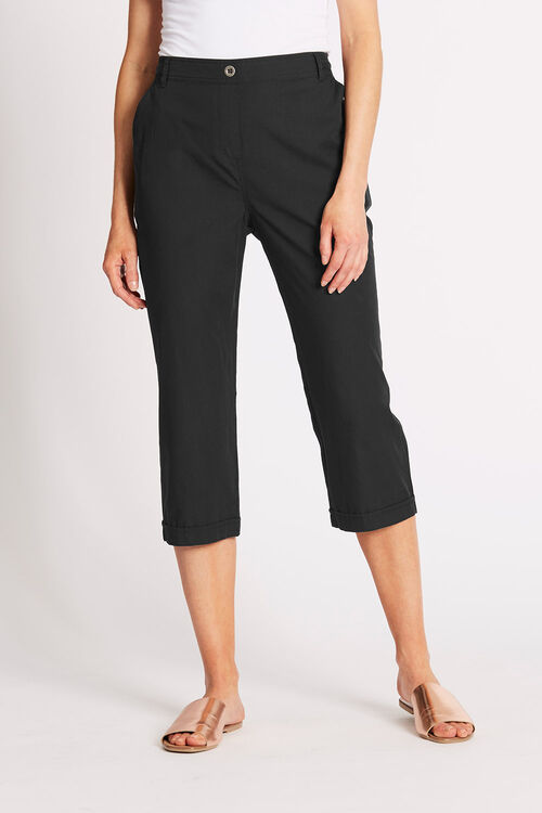 Buy Essential Plain Cotton Cropped Trousers