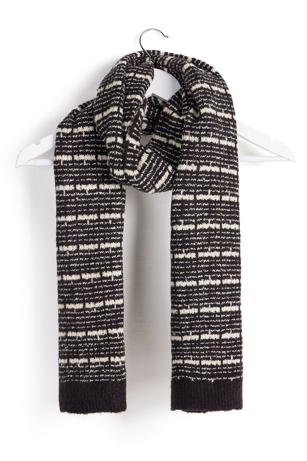 Bonmarche Black and Gold Checked Lurex Scarf, Size: One Size