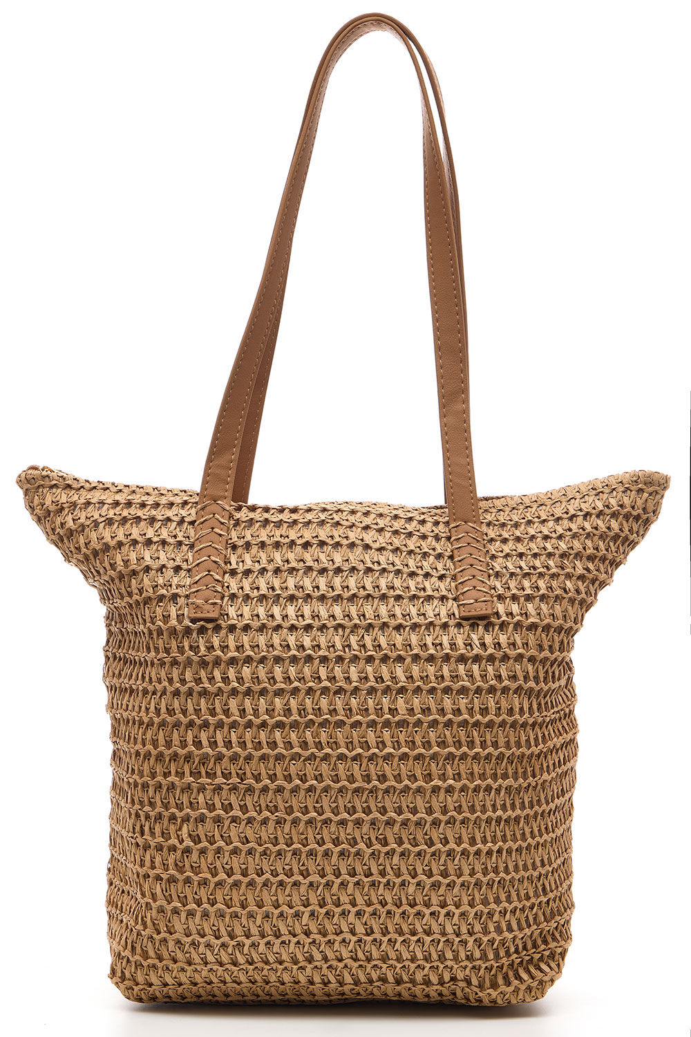 Bonmarche Stone Straw Bag With Shoulder Straps, Size: One Size - Holiday Shop