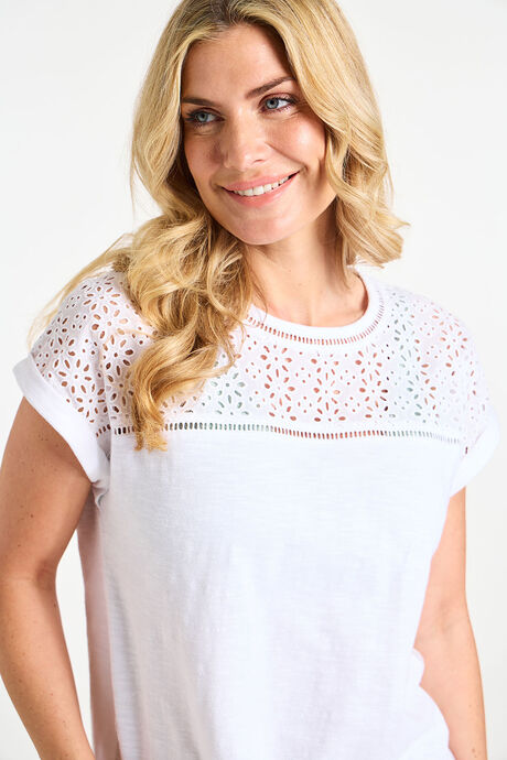 Autonomy – Broderie Detail T-Shirt