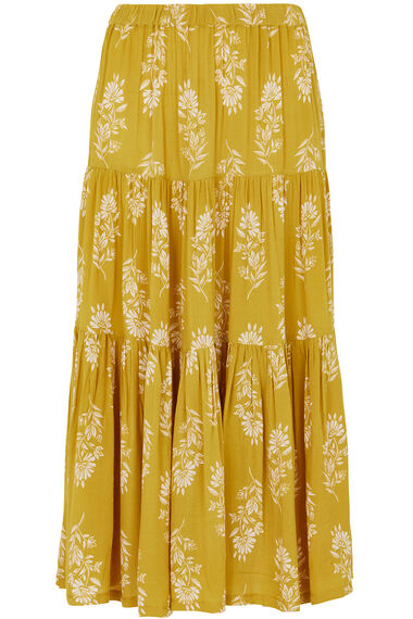 Printed Tiered Crinkle Skirt