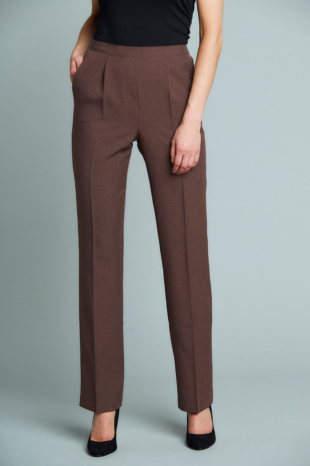 Bonmarche Brown Straight Leg Pull-On Elasticated Trousers