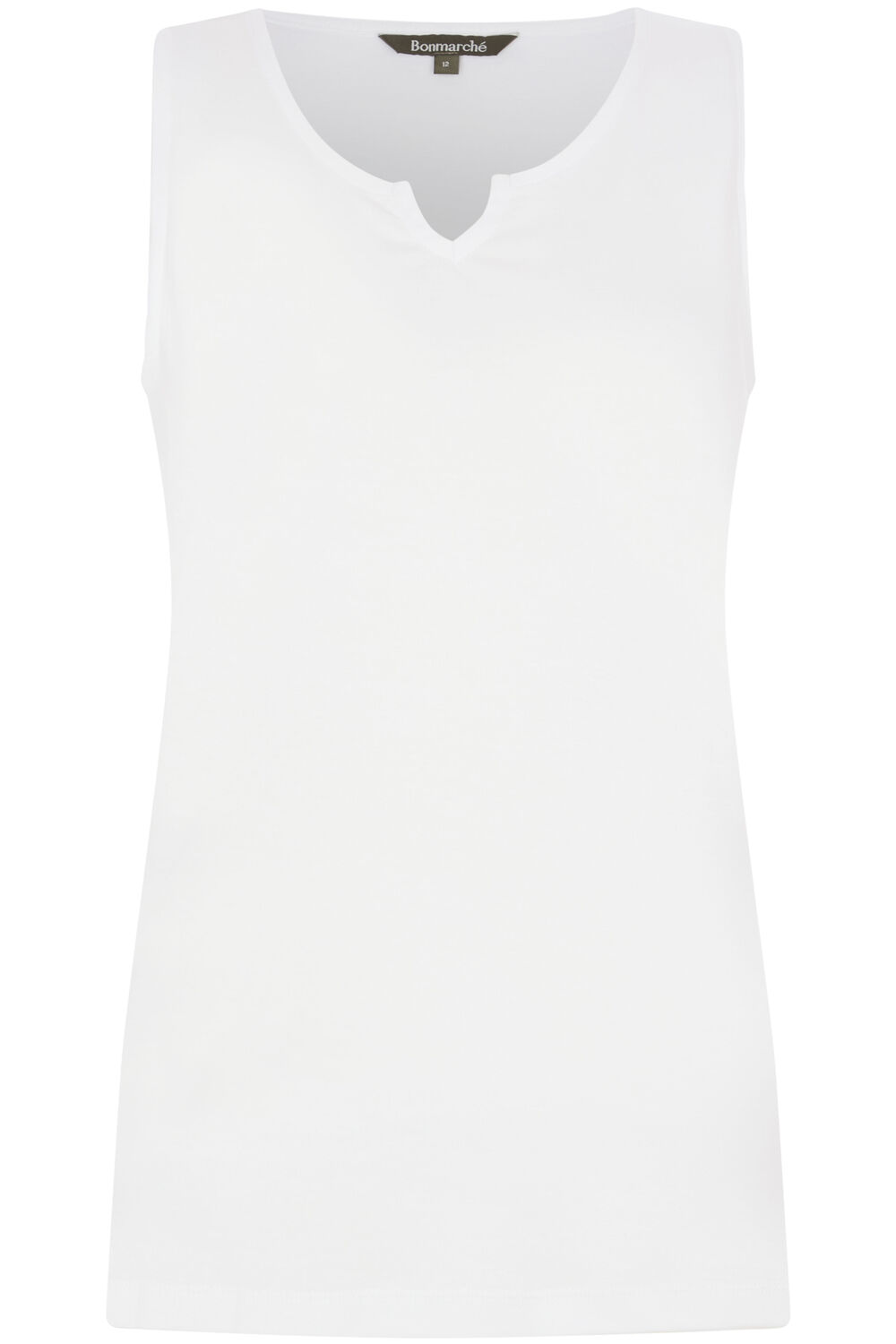 Bonmarche White Plain Notch Neck Vest, Size: 14