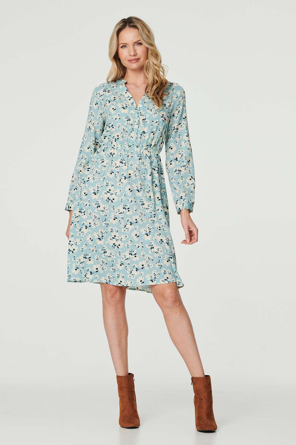 Izabel London Green - Ditsy Floral Knee Length Dress, Size: 18
