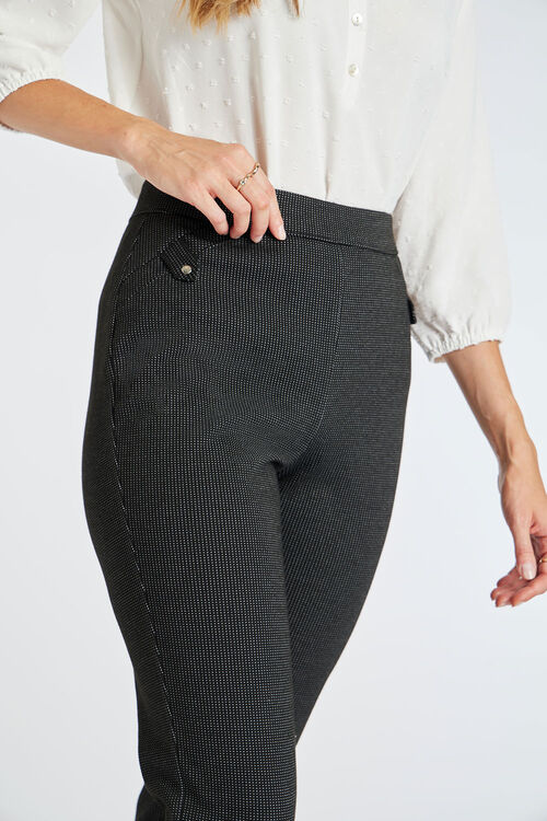 Pin Spot Jacquard Slim Leg Ponte Trousers | Bonmarché