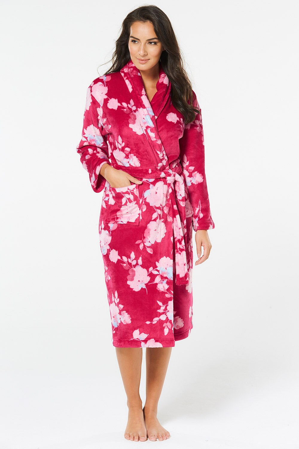 Pink Fleece Dressing Gown | Lingerie | George at ASDA
