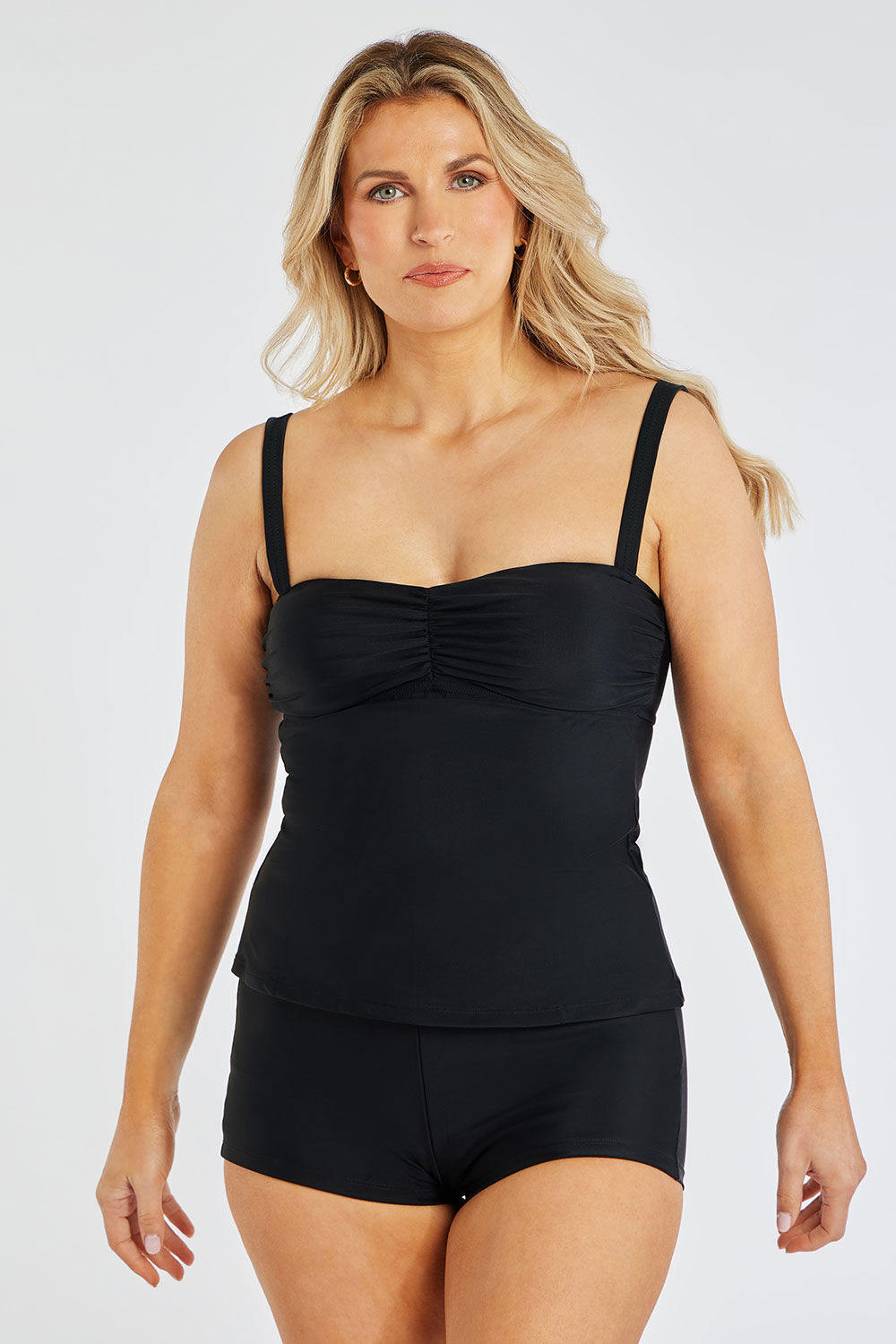 Bonmarche Black Plain Tankini Top, Size: 24 - Summer Dresses