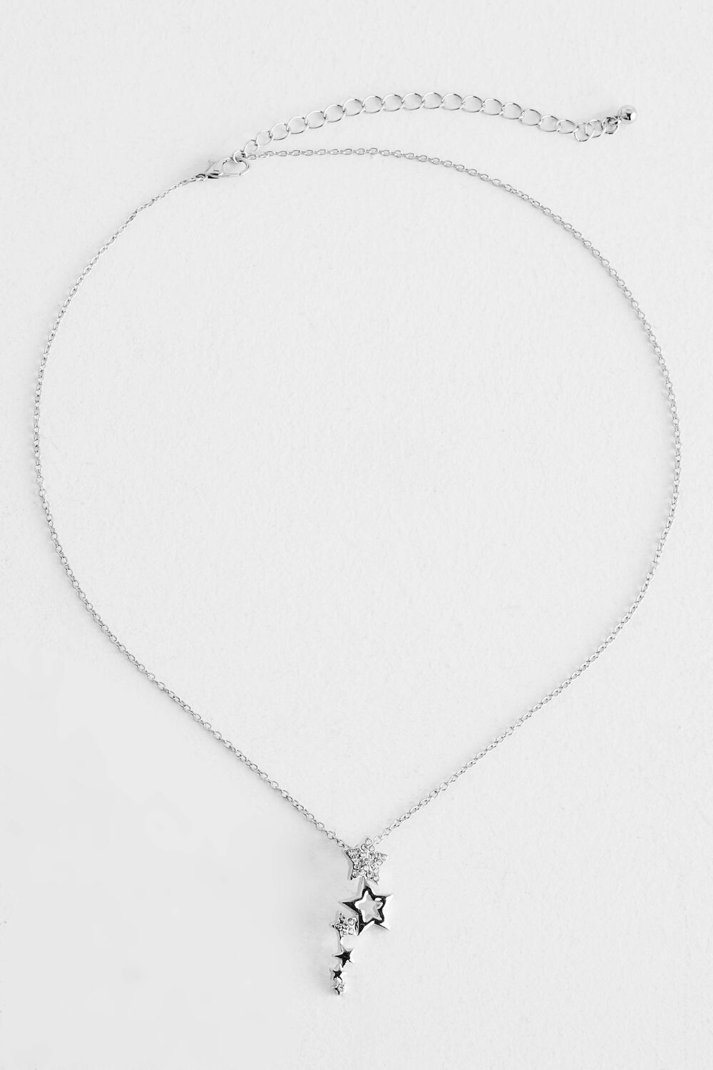 Bonmarche Silver Star Cluster Necklace, Size: One Size