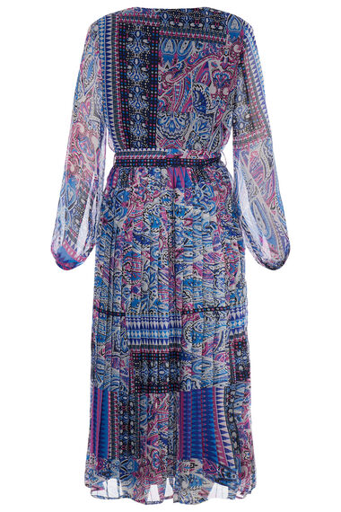 Patchwork Print Dress with Detail Bonmarché