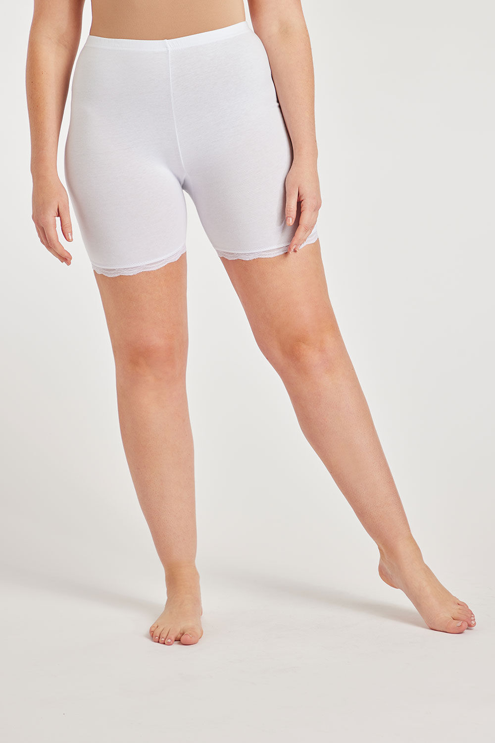 Bonmarche White Anti-Chafing Shorts, Size: 20-22
