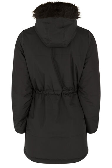 Bellfield Reversible Faux Fur Trim Hood, Reversible Faux Fur Hooded Coat In Black And White
