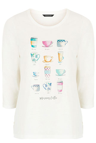 Coffee Cup Print T-Shirt