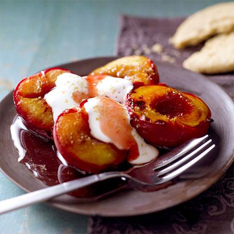 BROWN SUGAR PLUMS WITH SOURED CREAM