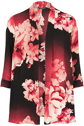 Large Floral Print Sleeve Cover Up