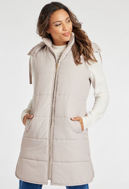 Fleece Detail Gilet With Removable Hood