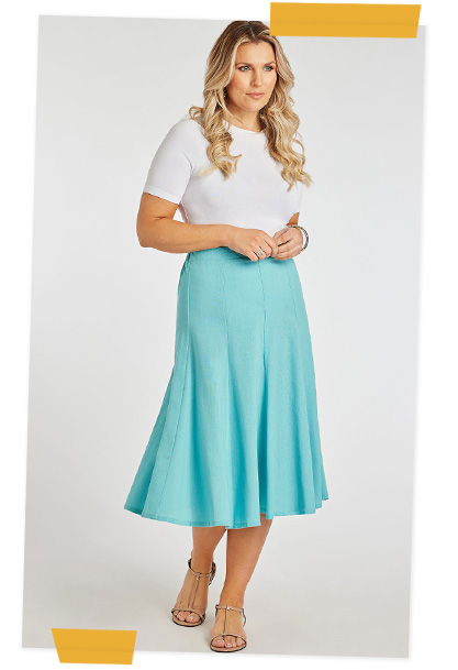 Plain Linen Flippy Skirt
