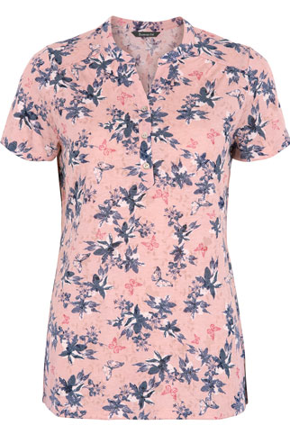 Linear Floral Burnout T-shirt