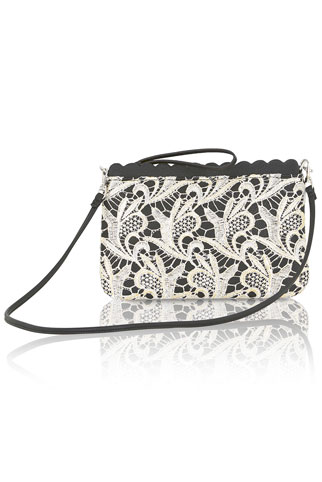 Lace Overlay Clutch Bag