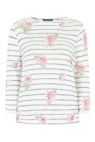 Stripe and Floral Soft Touch Sweat