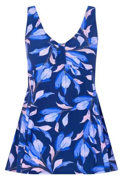 Painted Floral Swimdress with Tab Front Detail
