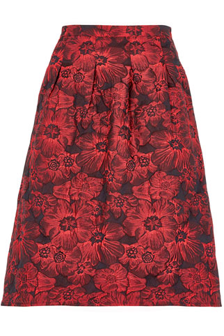 Brocade Box Pleat Skirt
