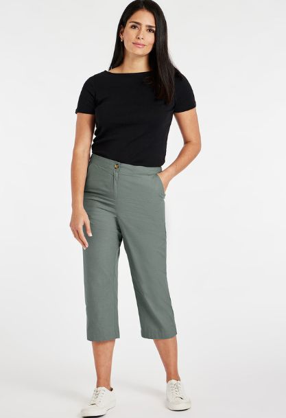 Cropped Elasticated Trousers