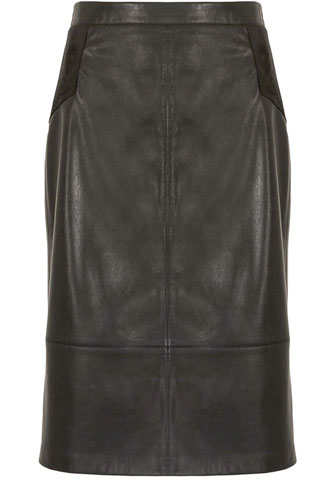 A Line Faux Leather Skirt