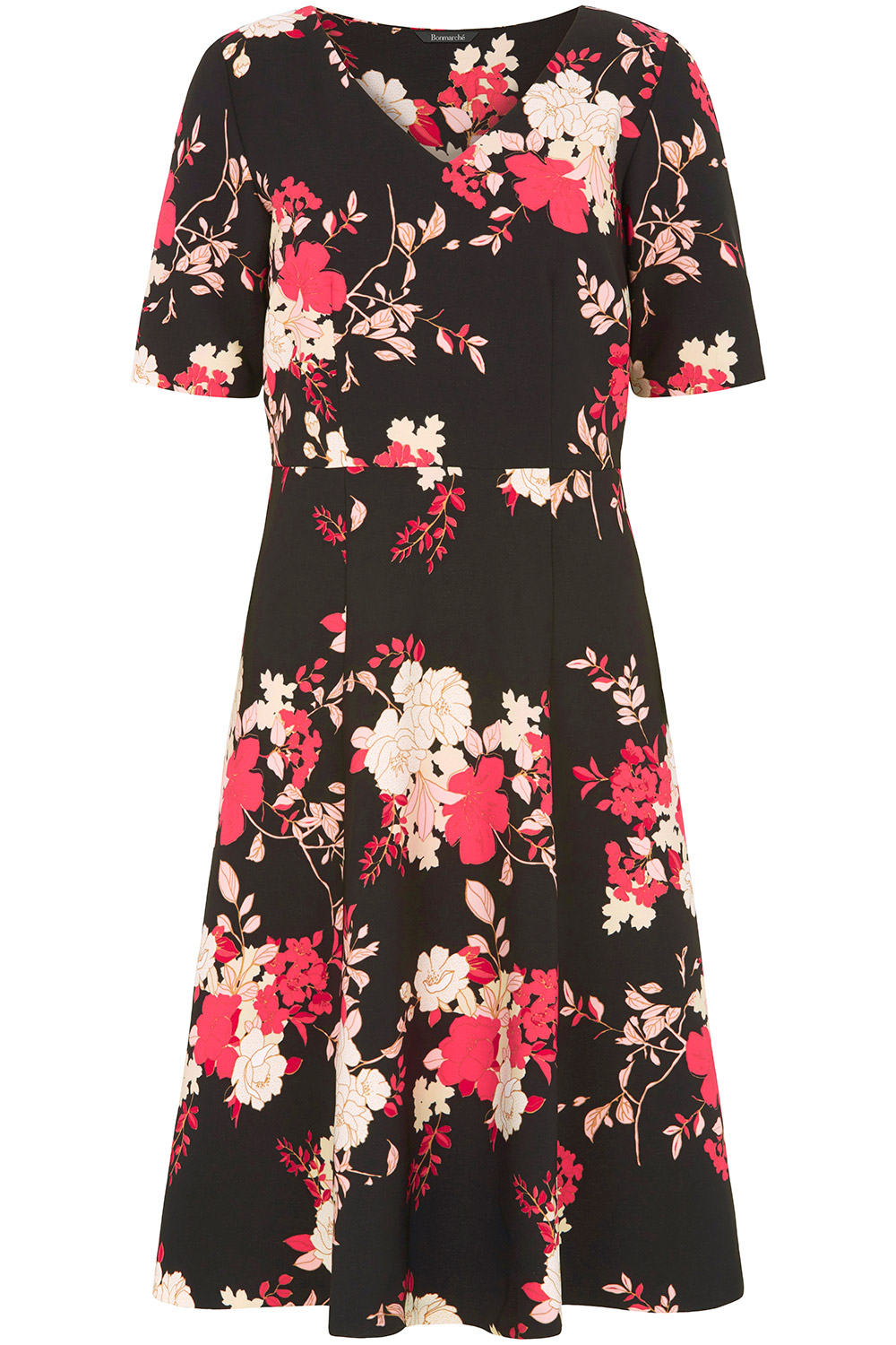 Buy Printed Fit and Flare Dress | Home Delivery | Bonmarché