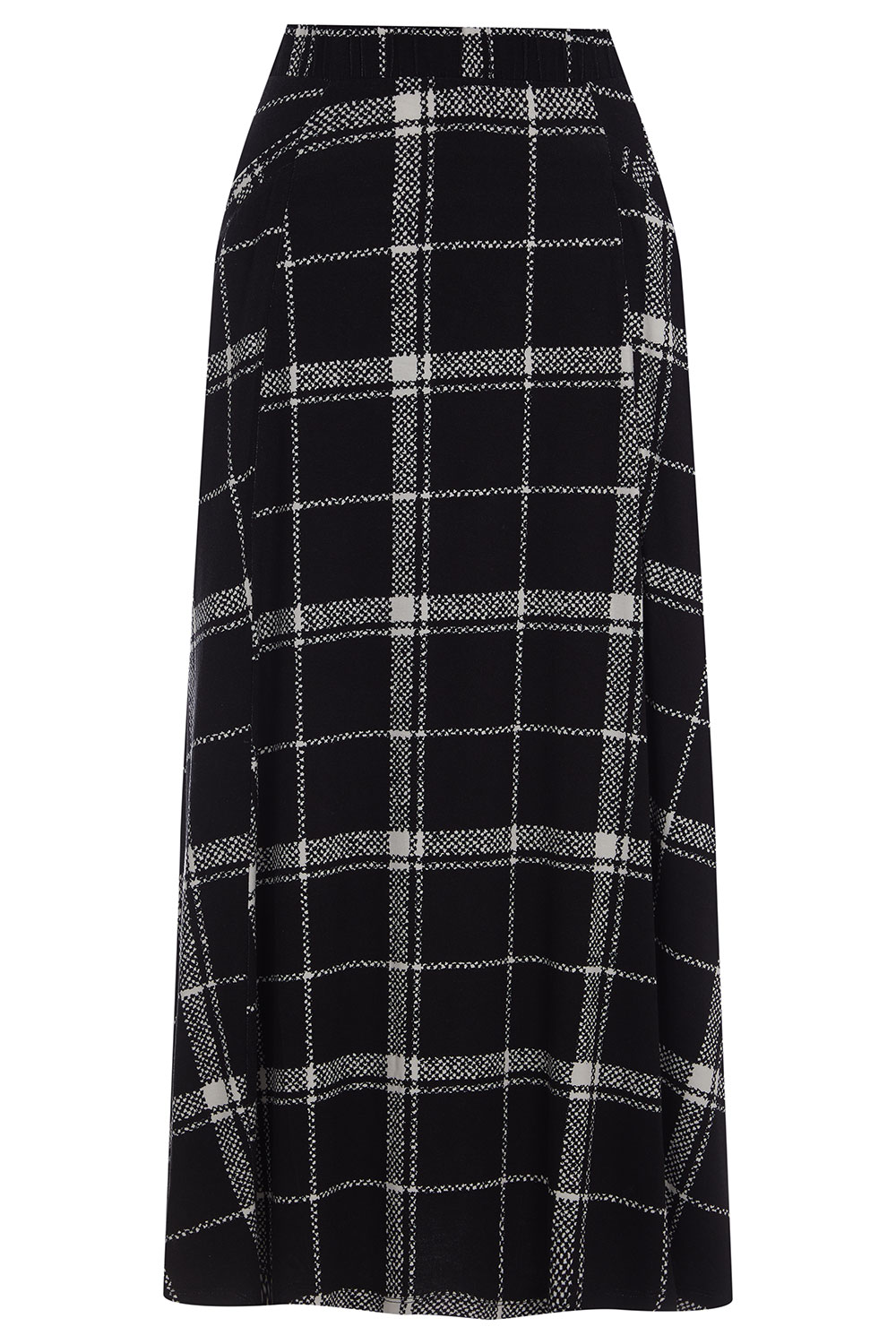 Checked Print Midi Jersey Skirt with Pocket Detail | Bonmarché