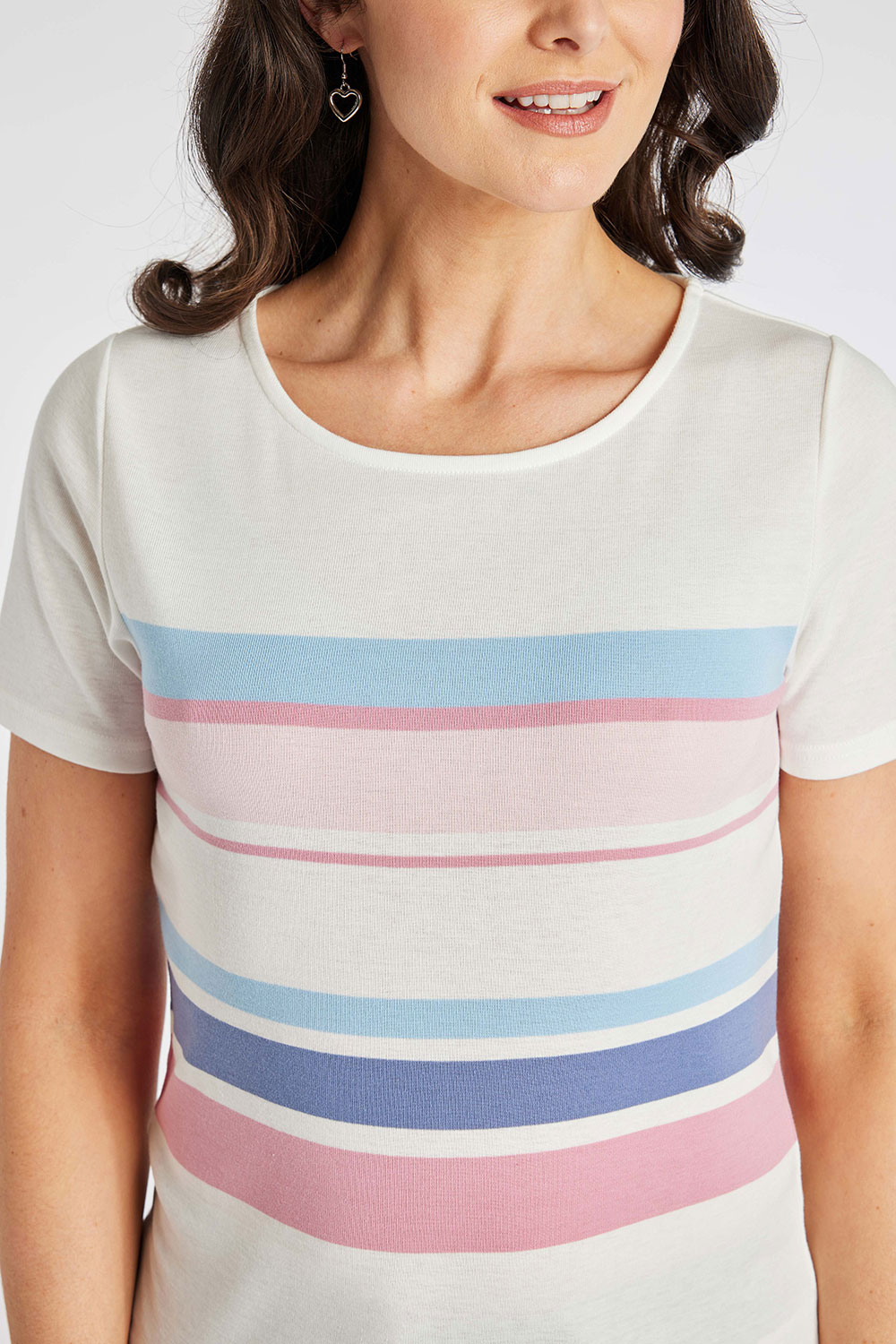 Short Sleeve Striped T-Shirt | Bonmarché