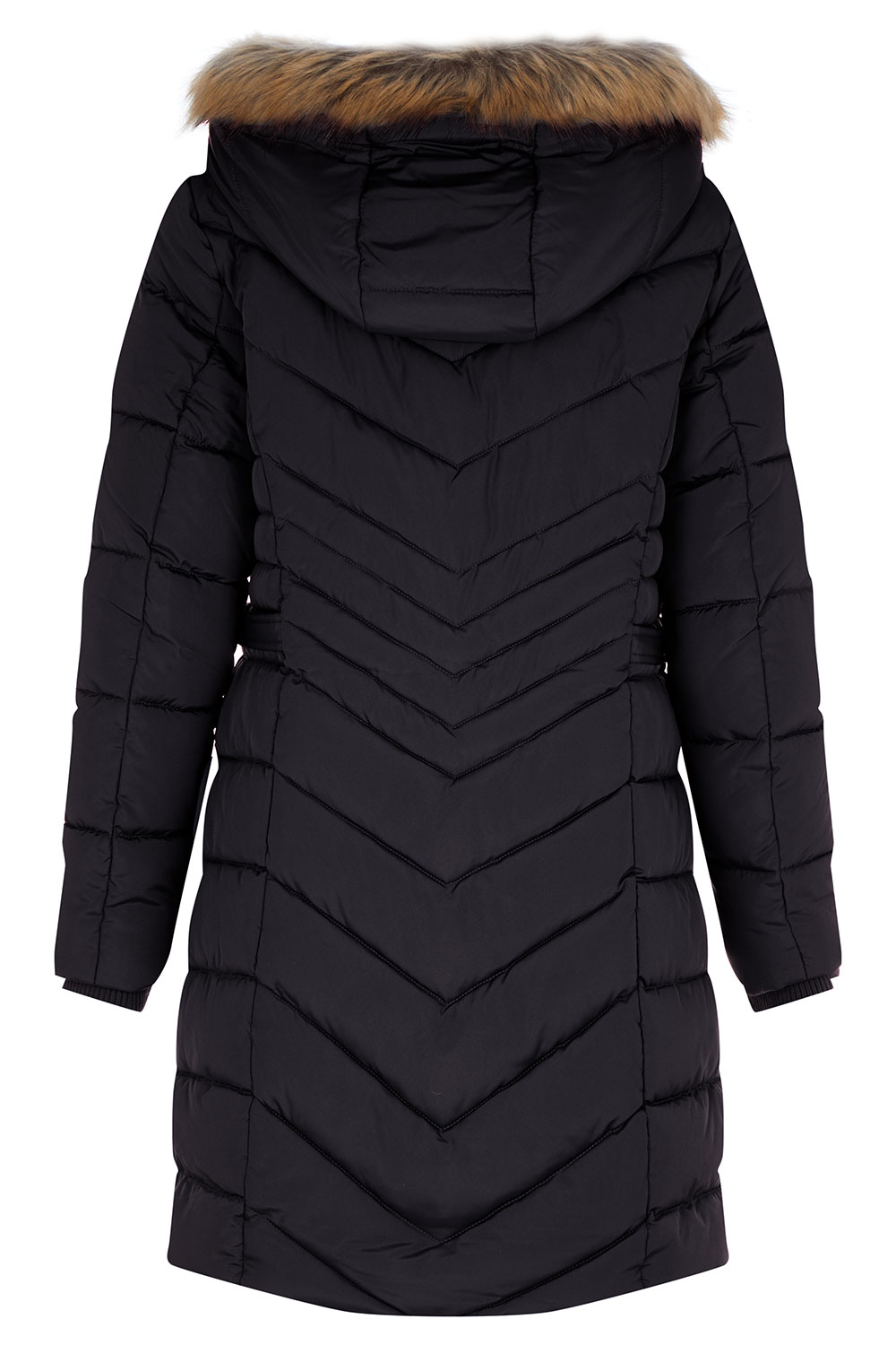 Longline Padded Fur Hood Coat | Bonmarché