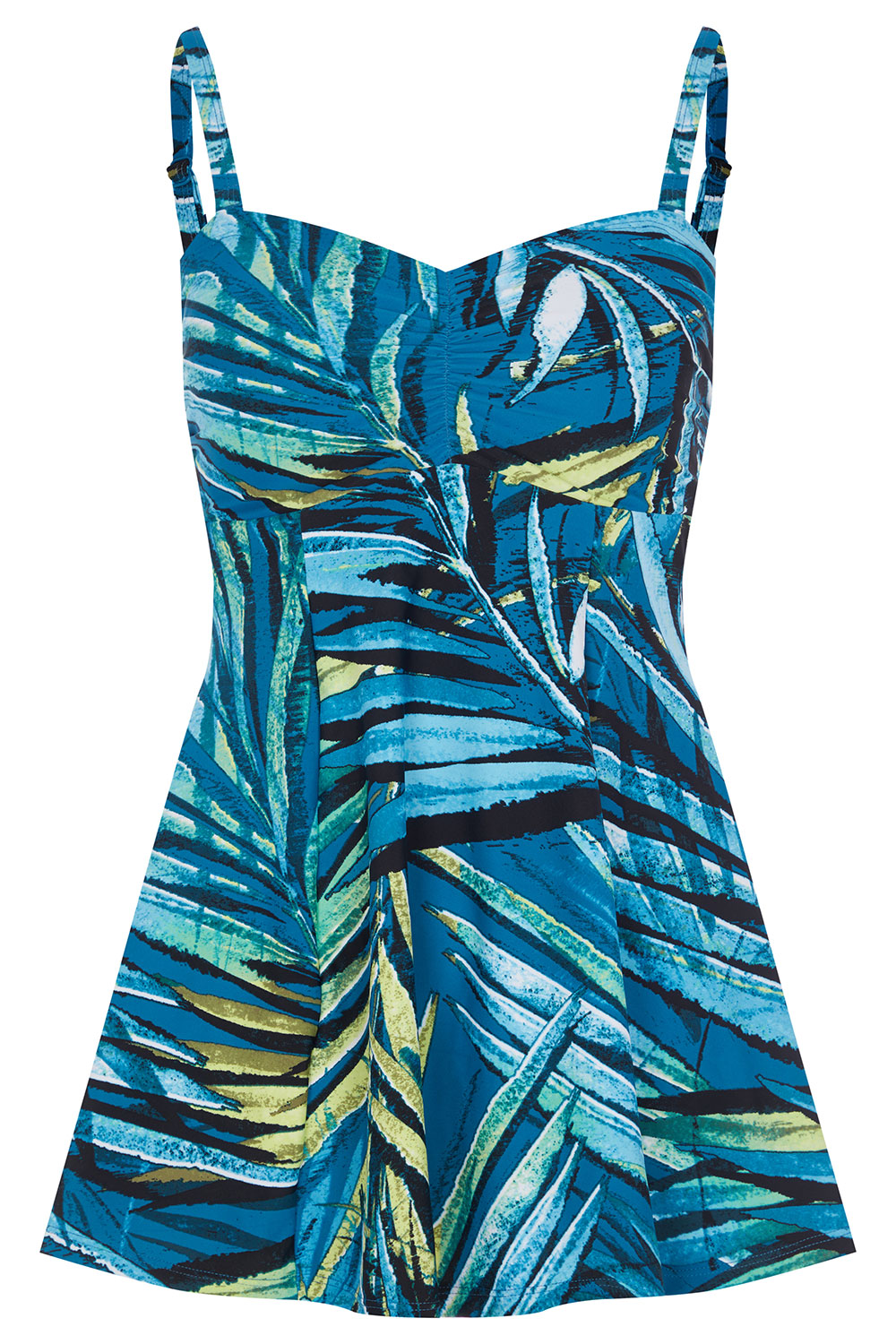 All Over Palm Print Swimdress with Detachable Straps | Bonmarché