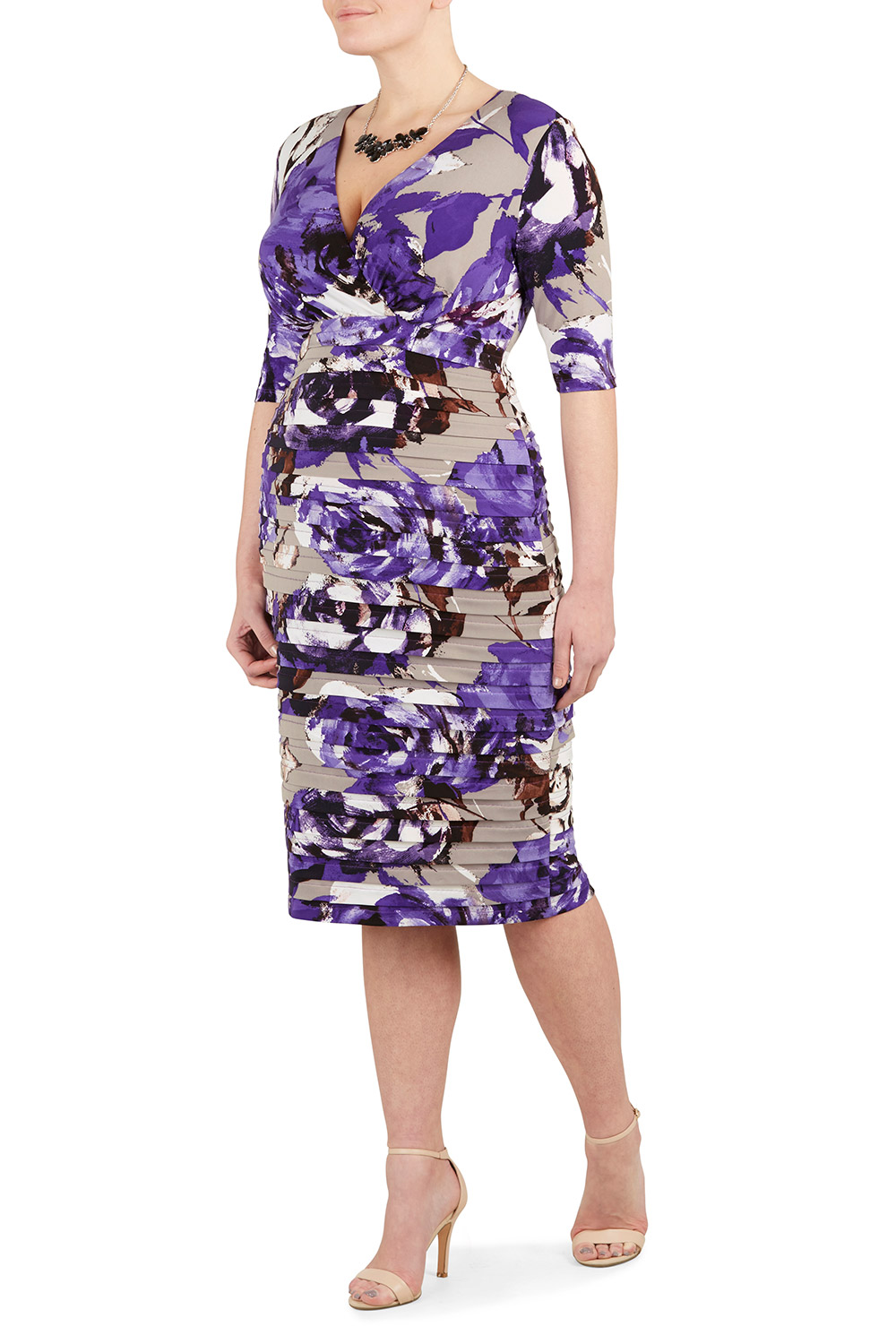 Ann Harvey ann harvey size 18 black 3/4 sleeve floral print blouse 