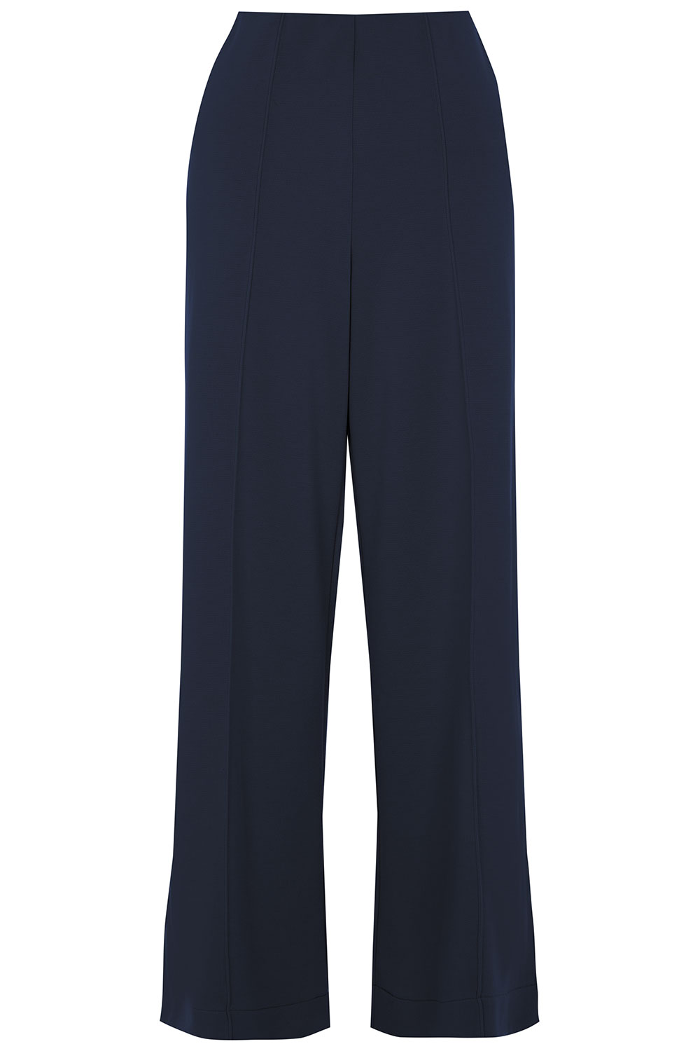 Pleated Front Textured Wide Leg Elasticated Trousers | Bonmarché