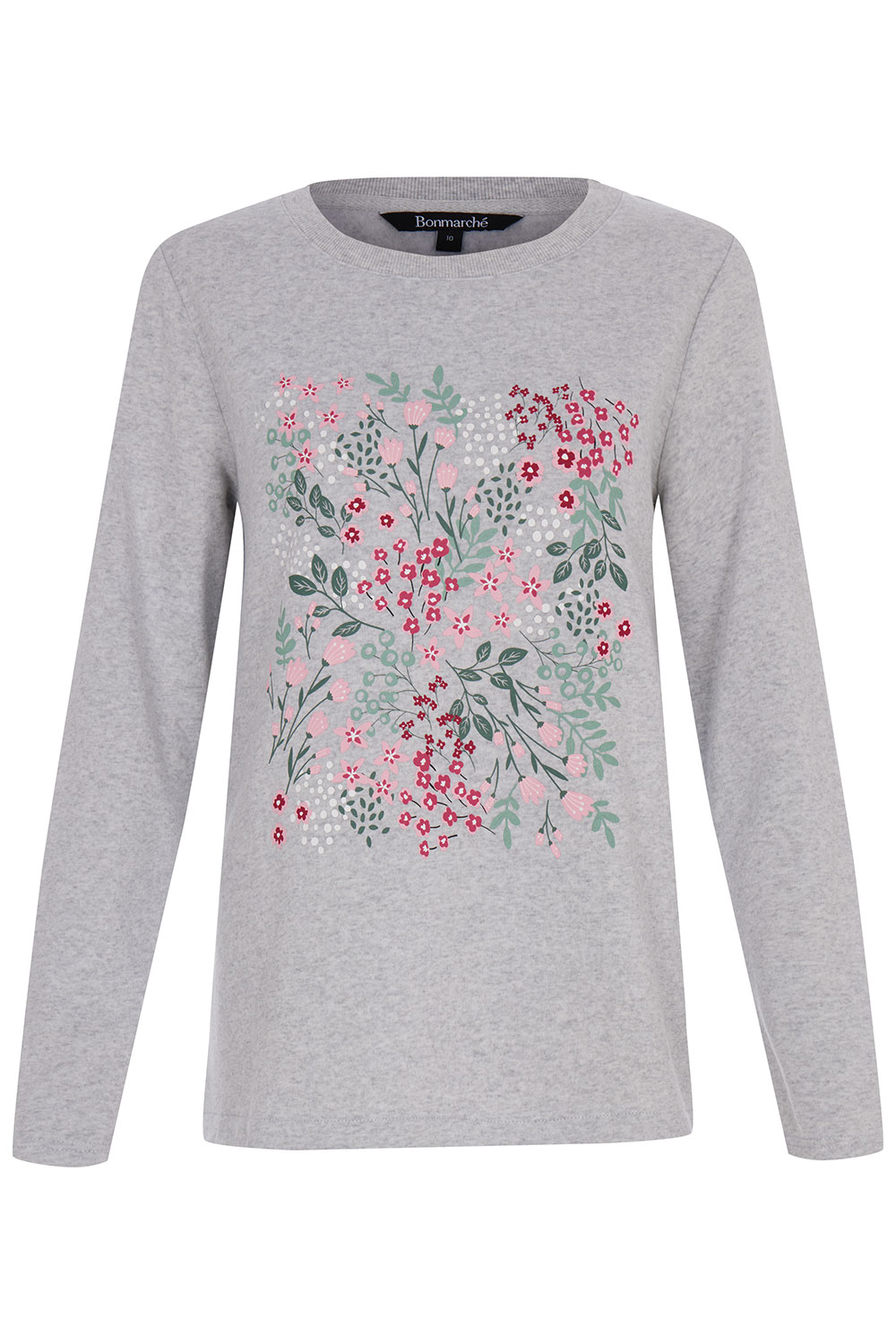 Long Sleeve Patchwork Ditsy Floral Print Sweatshirt | Bonmarché